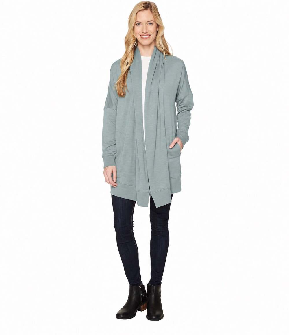 NWT Icebreaker Zoya Merino Wool Open Sweater Cardigan  Scarf Neck - Women’s L/XL